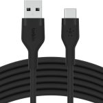 Belkin Cable USB-A - USB-C SILICONE, with clip, 3m, black